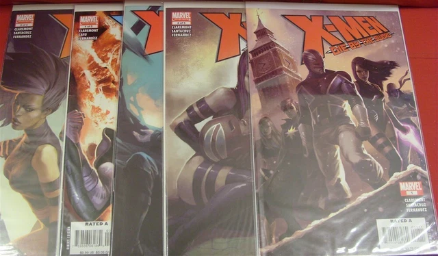 X-Men Die By The Sword 1-5 Marvel Comic Set Complete Claremont Cafu 2007 Vf/Nm