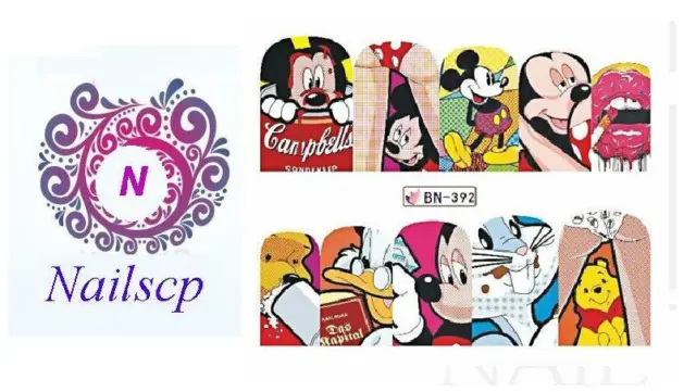 PEGATINAS UÑAS DISNEY MICKEY NAIL  deco Nail stickers marcas DECORACION  NAILS