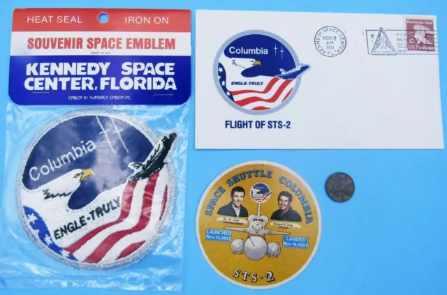 NASA LOT of 3 vtg STS-2 Space Shuttle COLUMBIA Engle Truly - Patch Sticker