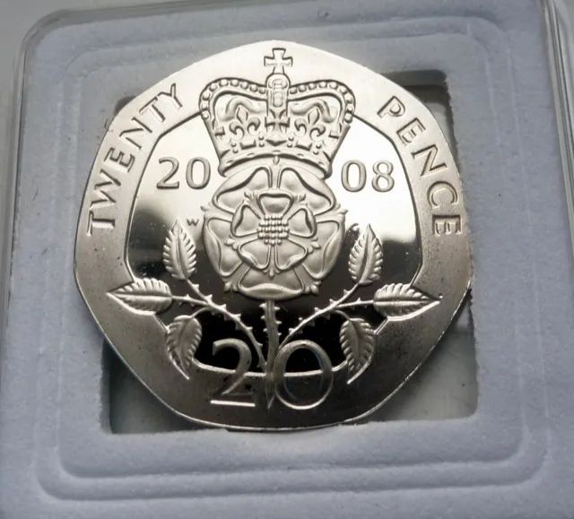 2008 Royal Mint sterling silver Proof 20p coin from The Emblems Collection