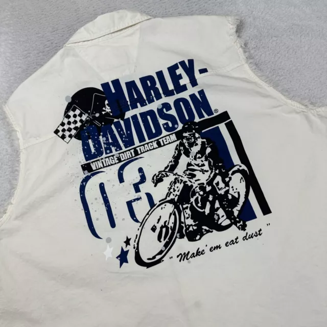 Vintage Harley Davidson Vest Mens XXL Sleeveless Shirt Muscle Dirt Track Team