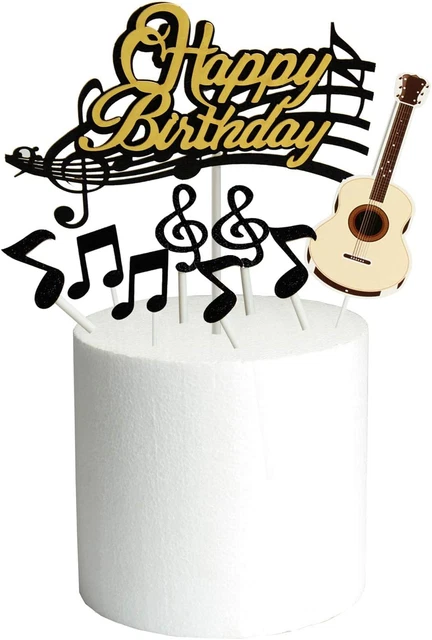 DIY Set of 9 Letters Happy Birthday Cake Topper Cake Guitar Party Decorations