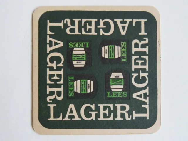 Beer Pub Bar Coaster ~ LEES Brewery Lager ~ Gold Medal In 1980 ~ England