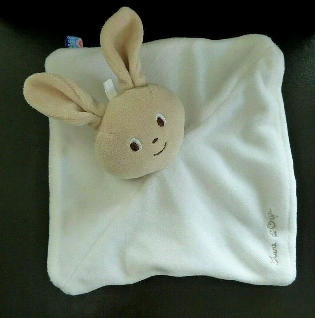*. Doudou Plat Sucre D'orge Lapin Blanc Beige Marron Etat Neuf*