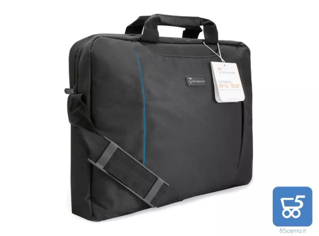 Borsa PC Notebook 15,6" Techmade Nera Portadocumenti per Lenovo Dell Mac HP MSI