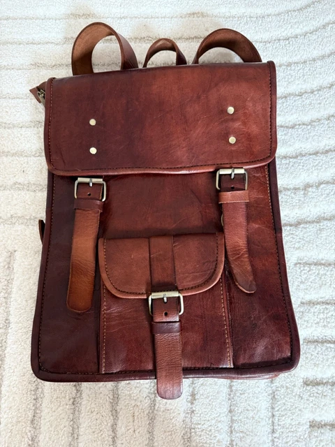 Sac à Dos Vintage Trigano Sherpa – Toile, Métal Et Cuir, état D’origine