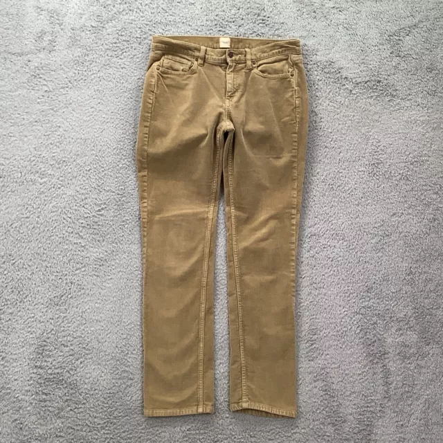 Lands' End Corduroy Pants Women 8 Tan Brown Mid Rise Straight Leg Comfort