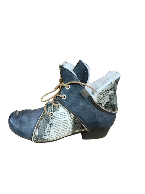 TMA 8818 Bottines Femme Cuir Véritable Bottes Fourrées Noir Gr. 39 Neuf