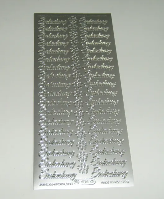 1 Sticker silber Einladung Konfirmation Kommunion Hochzeit Aufkleber Ziersticker