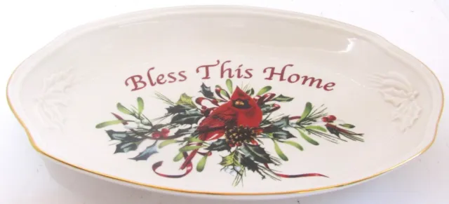 Lenox Winter Home Collection, Winter Greetings, Bless This Home Tray,