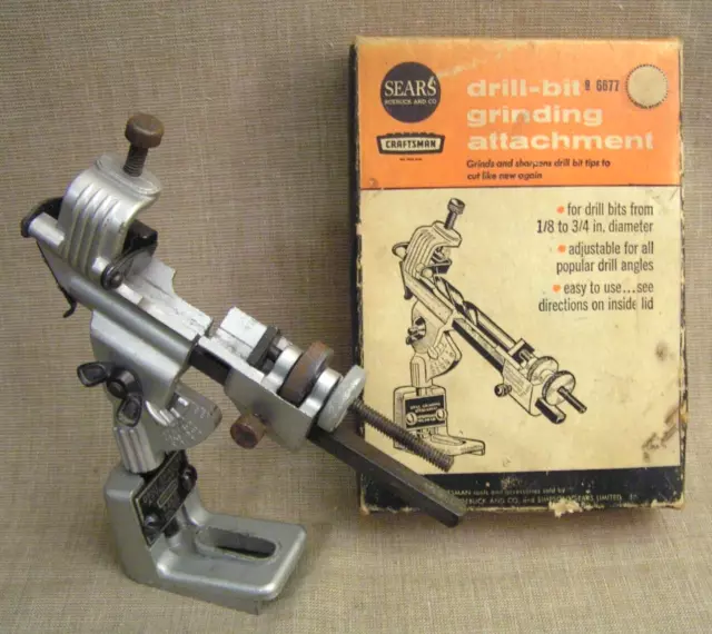 Herramienta de fijación de molienda de broca Sears Craftsman 9-6677 de colección - ¡Usada en excelente condición!