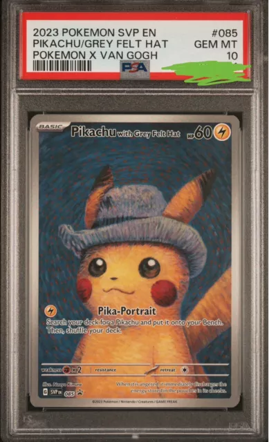 Pokemon Pikachu Van Gogh Museum With Grey Felt Hat 085 Promo PSA 10 Gem Mint