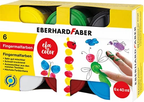 6 EBERHARD FABER EFA Color Fingerfarben farbsortie NEW