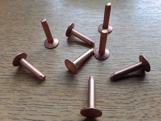 4mm x 21mm RIVETTI TUBO TESTA PIATTO CONTATORE IN RAME POCO PROFONDO QTY 8