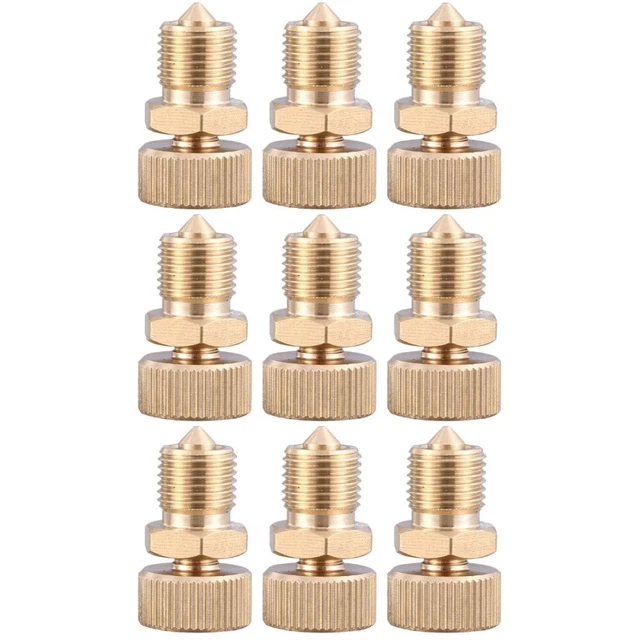 9 Pcs Brass Tank Valve Coolant Air Bleeder Screw Brake Heater Fittings