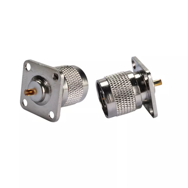 50pcs N Male Plug 4 Hole panel Mount flange with solder cup RF Coax Connector