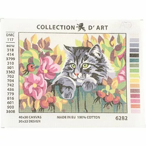 Collection DArt Printed Tapestry Autumm Barnyard, 40 Cross Stitches per 10 cm,