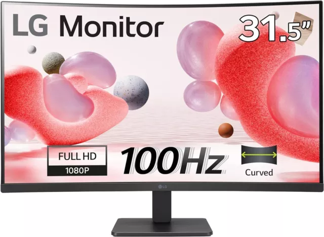 LG 32" Curved Wide Screen Monitor - 32MR50C-B - AMD FreeSync, 100Hz, 5ms, VA