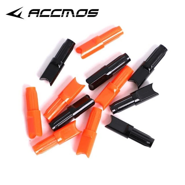 12/24/50pcs Orange/Black Half-moon Crossbow Bolts Nock for Hunting