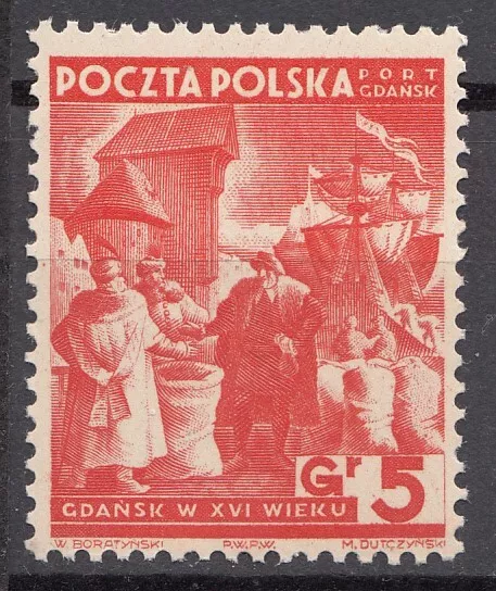 Pol. Post im Hafen v. Danzig " Port Gdansk " Mi. 34 **   (188)
