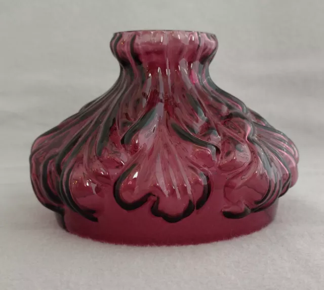 4 inch PLUME SHADE AMETHYST GLASS for MINIATURE OIL LAMPS - New