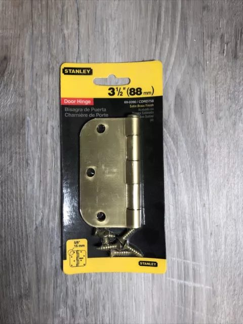 Stanley Solid Brass Door Hinge 3.5 inch 69-0390 one hinge Satin Brass finish