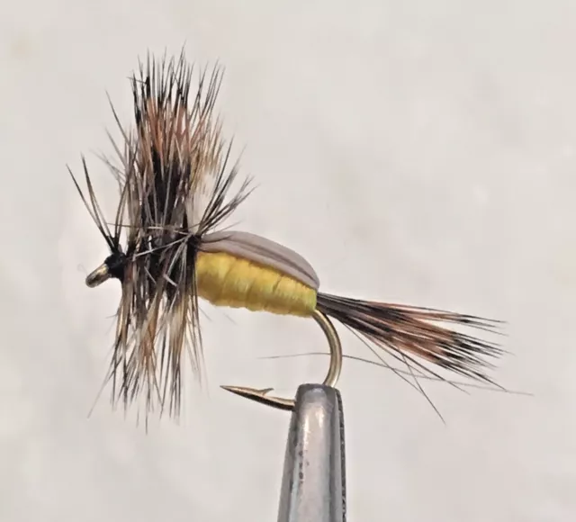 YELLOW HUMPY FLY FISHING DRY TROUT FLIES 6 x  SIZE #12