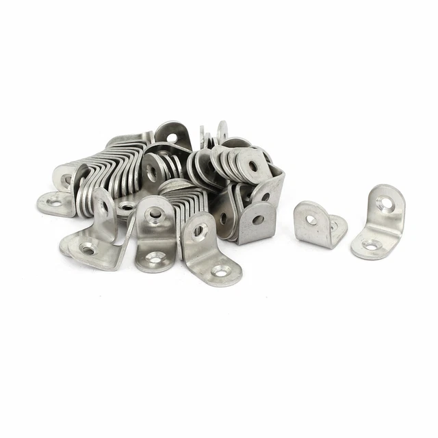 20mm Length Stainless Steel 90 Degree L Shaped Angle Bracket Brace Support 60pcs