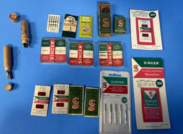 Mixed Lot of Vintage Sewing Machine Needles Singer & Others some used