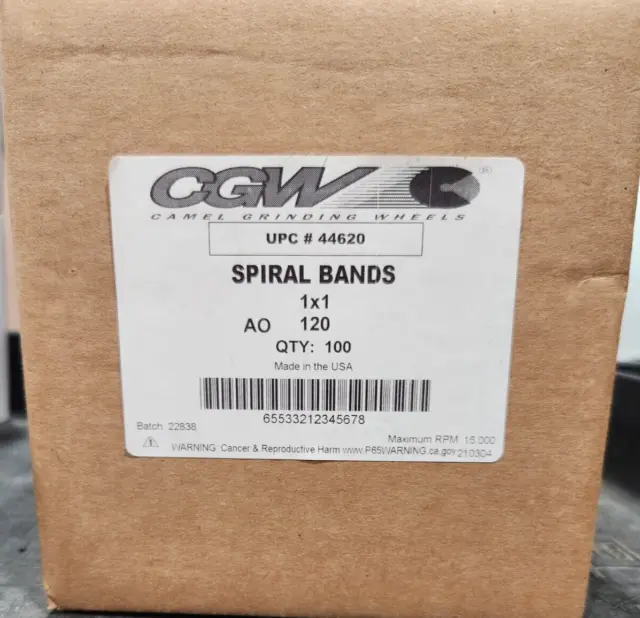 CGW 44620 Spiral Bands 1x1 AO 120, Qty.100