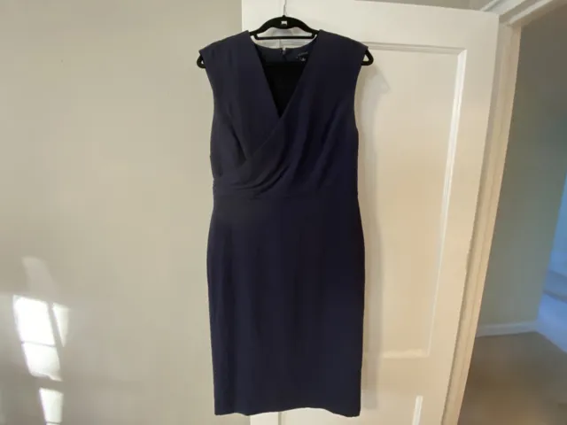 Ann Taylor Dark Purple Sheath Crossover Dress Size 10 Lovely