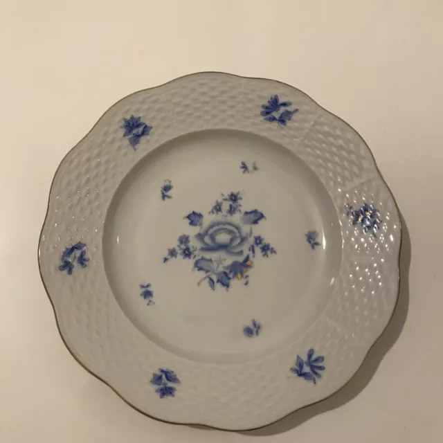 HEREND China NBV NIANG NANKING BOUQUET Blue PEONY Vintage Porcelain SALAD PLATE