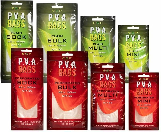 Esp Pva Bags Mini/Multi/Bulk/Sock - Plain Or Perforated
