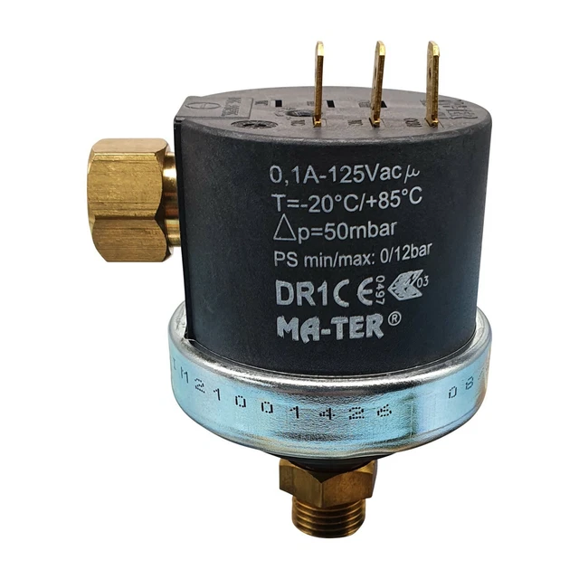 MASTER DIFFERENTIAL PRESSURE Switch DR1 50mbar Max. 125V 1/4 Inch ...