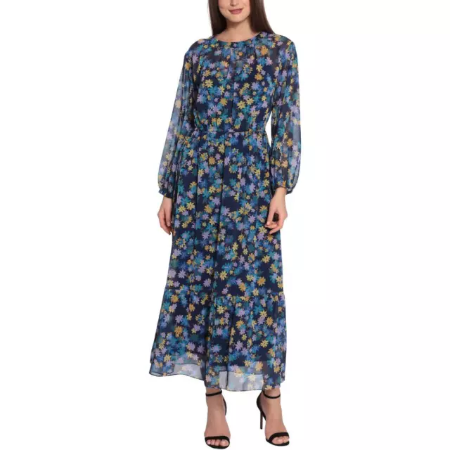 Maggy London Womens Floral Ruched Long Maxi Dress BHFO 2393