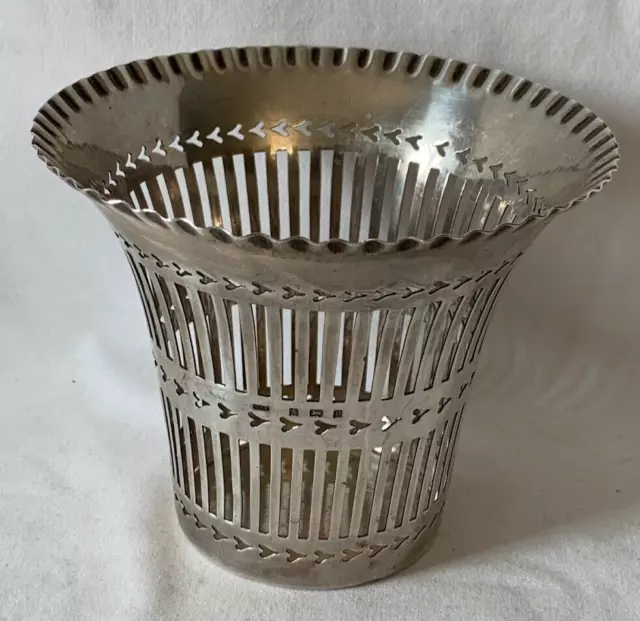 1902 Sterling Silver Waste Basket William J Holmes Birmingham England