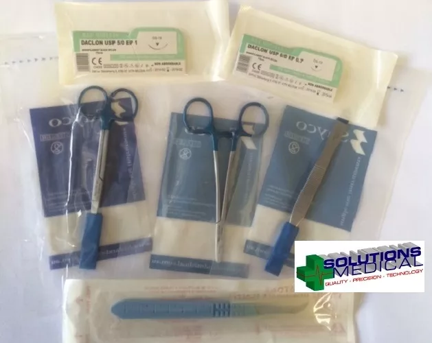 Suture Training Kit Complete With Instruments & Sterile Sutures Usp 5 & 6 K2.