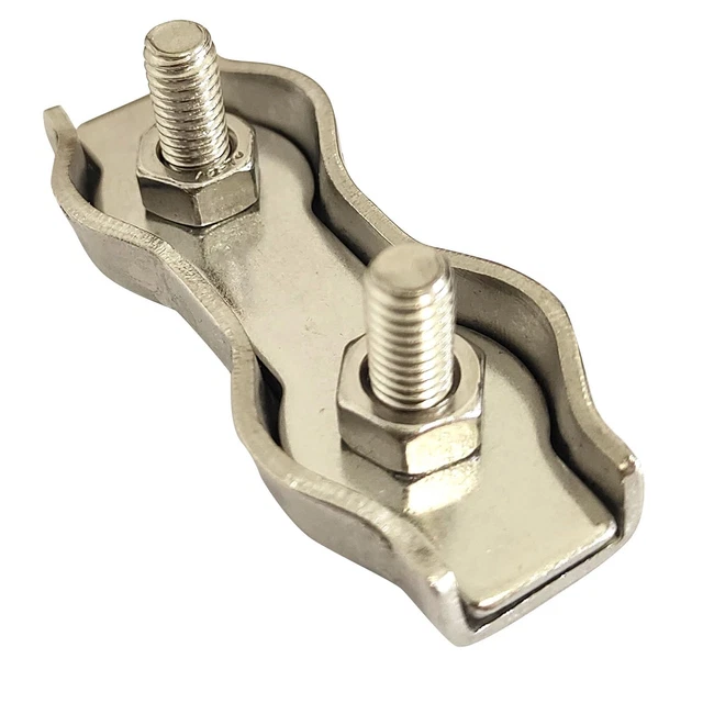 Morsetti Per Fune Metallica M4 - Set 12 Pezzi Acciaio Inox 304 Per Cavi