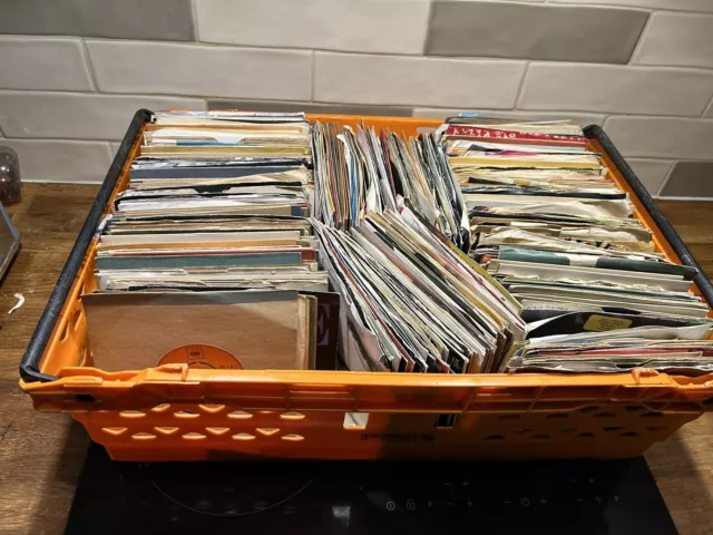 Large 18 KG Job Lot Vinyl Singles Records Low End? Bundle Charity Shop Fodder