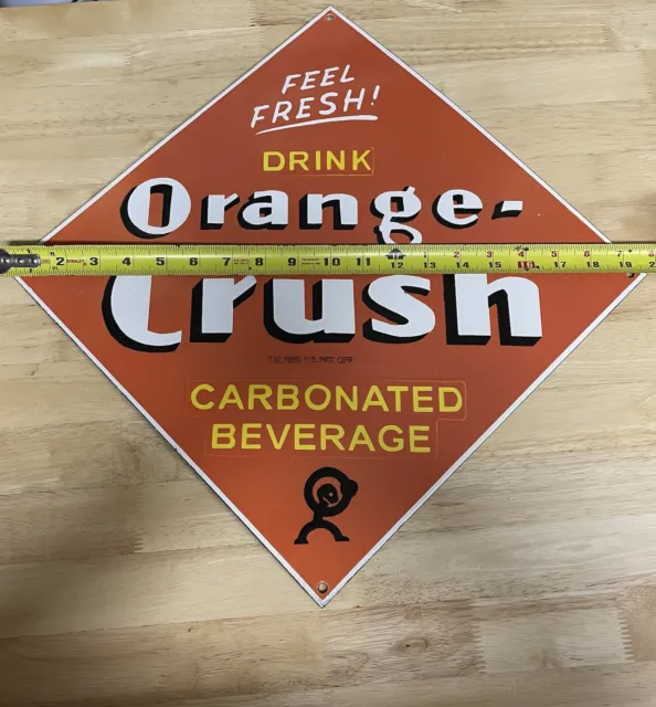 Orange crush porcelain sign