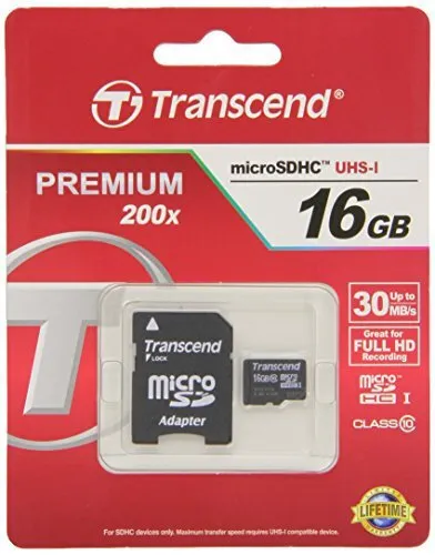3x Transcend SDHC TARJETA MICRO 16 GB CLASE 10