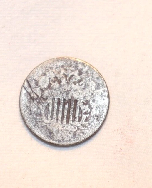 Authentic US Shield Nickel Corrosion Worn Date