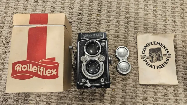 Rolleiflex Automat K4B TLR, con lente Zeiss Tessar 75 mm f/3,5, tapa, caja, ¡EXCELENTE!¡!