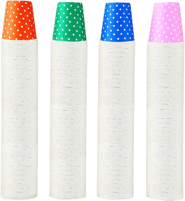 500 Pack 5Oz Paper Cups Multicolor Paper Disposable Cups Small Mouthwash Cups