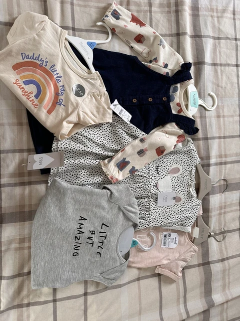 Bundle of baby girls clothes size 6-9 months 9-12 months NEW