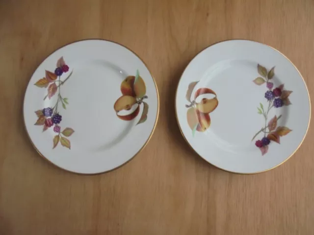 2 x  Royal Worcester Evesham Gold 17 cms Side Plates; Used.