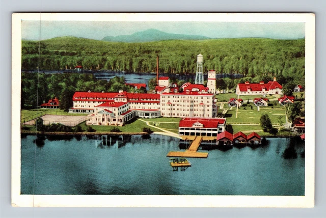 Saranac Lake NY-New York, Aerial View Saranac Inn Vintage Postcard