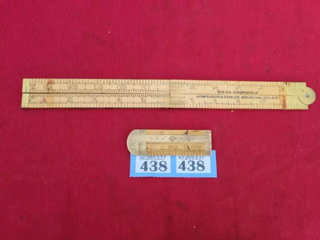 Vintage Rabone Boxwood Folding Rule Excellent Condition & Brass 3" Caliper Rule Vintage Rabone Boxwood Folding Rule Excellent Condition & Brass 3" Caliper Rule