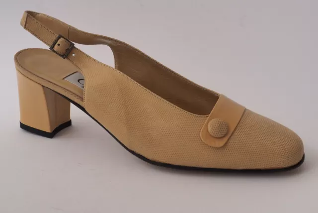 Cala Chaussures Femmes Sling 40 Cuir Beige Chaussures de Soirée Escarpins Neuf