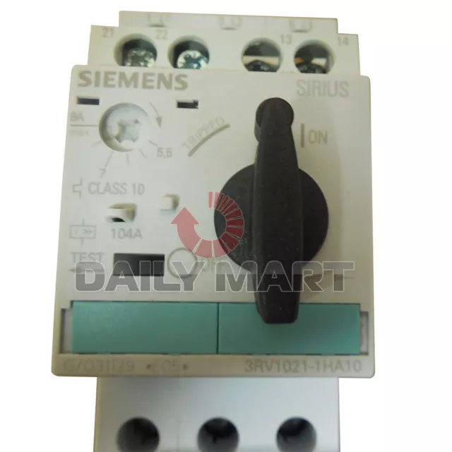 New Siemens 3RV1021-1HA10 Manual Motor Starter and Enclosure Open Type 5.5-8 FLA
